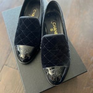 CHANEL Velvet Loafers - 100% authentic